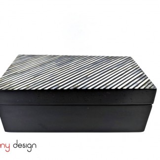  Rectangular black box with mother of pearl lid 12*22cm